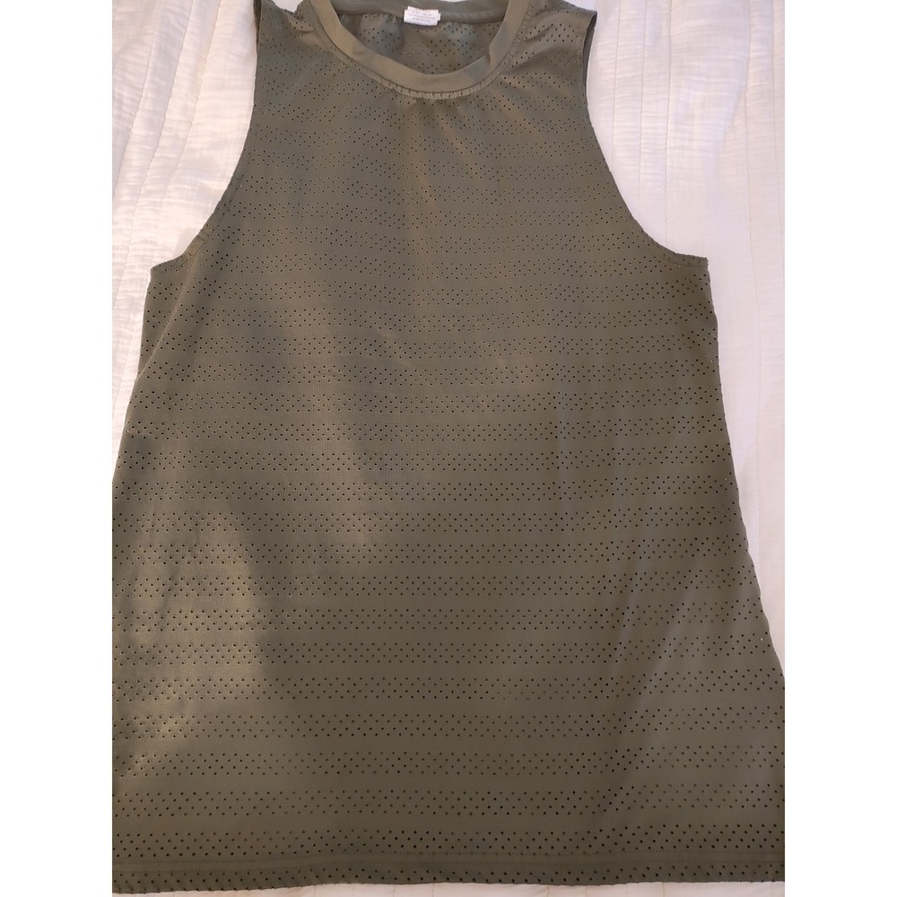 Zyia Active  Shirt Womens Large Green Tank Top Mesh Pullover Sleeveless Gym Yoga